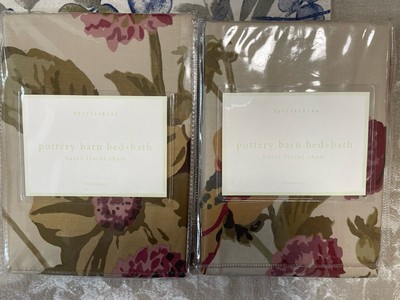 Pottery Barn Bed & Bath ~ HAZEL Floral Sham Brown Maroon Olive-image