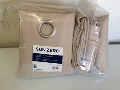 Sun Zero 1 Panel Pair, Blackout Grommet Size 104” x 84” - Beige-image