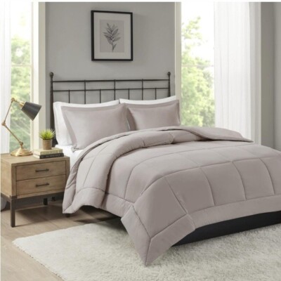 Madison Park Sarasota All Season Microcell Down Alternative Comforter Set, Taupe-image
