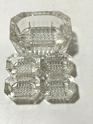  Vtg lot of Open Salt Cellars Dips set of 4 individual salts with 1 Large cellar-image