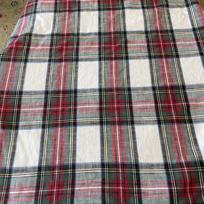 Pottery Barn Stewart Duvet Cover Ivory Red Tartan Plaid Twin Full SEE DESCRIPTIO-image