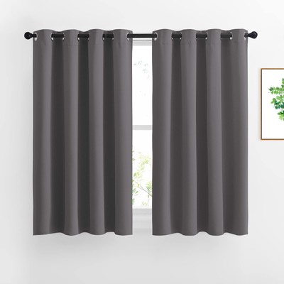 Bedroom Blackout Curtains Panels - Window Treatment Thermal Insulated Solid G...-image