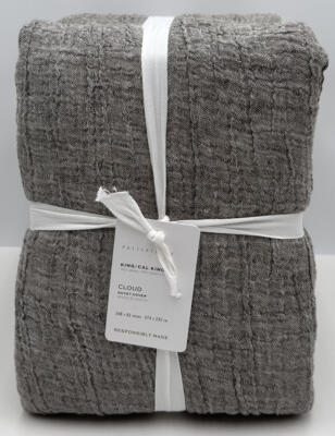 Pottery Barn Cloud Linen KING Duvet Cover ~ Loden Green-image