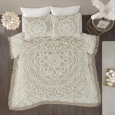 Madison Park Laetitia Coverlet Set King/California King Taupe Cotton 3-Pc BED58-image