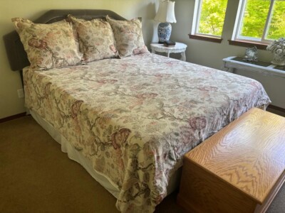 POTTERY BARN GRACE FLORAL KING THICK LINEN DUVET W/ 3 EURO SHAMS #368-image