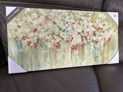Madison Park Spring Fields Painted Hand Embellished Floral Canvas Wall Art 15X30-image