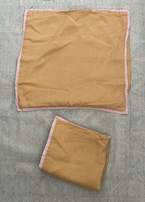 Lot Of 2 Pottery Barn 100% Linen Pillow Covers Orange 18x18” Envelope Close-image