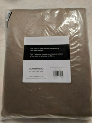 Sun Zero Bella 72-Inch Room Darkening Rod Pocket Door Panel in Taupe - Tan/Khaki-image