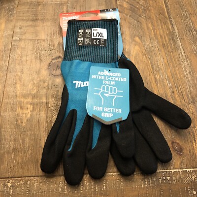 Makita T-04123 FitKnit Cut Level 1 Nitrile Coated Dipped Gloves (Large/X-Large)-image