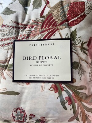 Pottery Barn Bird Floral full/queen duvet w/ shams-image