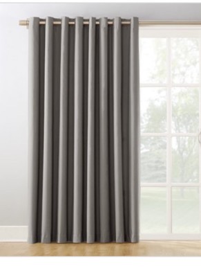 Sun Zero Barrow Energy Efficient Grommet Sliding Patio Door Curtain Single Panel-image
