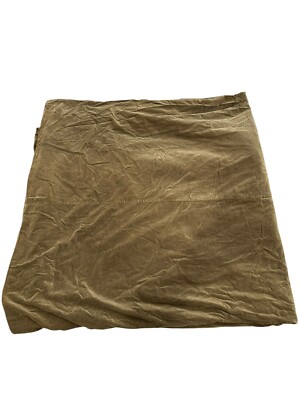 Pottery Barn 100% Cotton Velvet Olive Green Soft Duvet 86x86 Queen Size  EUC-image