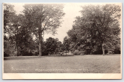 Postcard - Quincy, Illinois - Madison Park, posted 1909, E. J. Taylor & Co (Q41)-image
