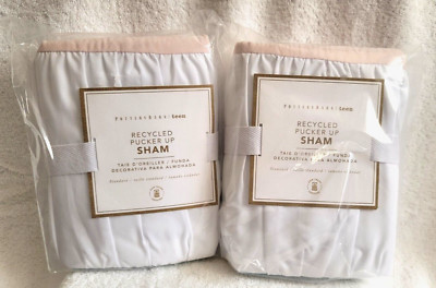 Set of TWO Pottery Barn Teen PUCKER UP Pillow Shams RECYCLED Standard NWT #P409-image