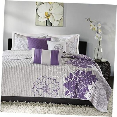  Lola 100% Cotton Quilt Set-Casual Floral Channel Stitching Design All Season, -image
