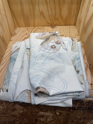 Pottery Barn Queen Duvet Set Pastel Butterfly Print with Shams Cotton Bedding-image