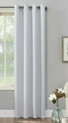 Sun Zero Grommet Curtain Panel 54 Inches X 84 Inches Light Grey Blackout-image
