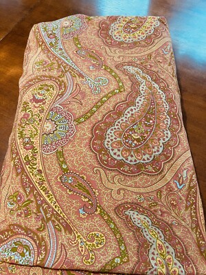 Pottery Barn  king-size duvet cover Etienne Paisley, Flowers coral, blue, Green-image