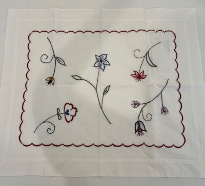 Pottery Barn Palisades Standard Pillow Sham Embroidered Heavily Beaded Floral-image