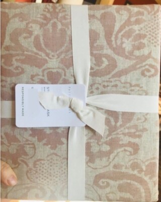 Pottery Barn Stella Damask Duvet Cover Rosewood Pink Queen 2 Euro Shams 3pc New-image