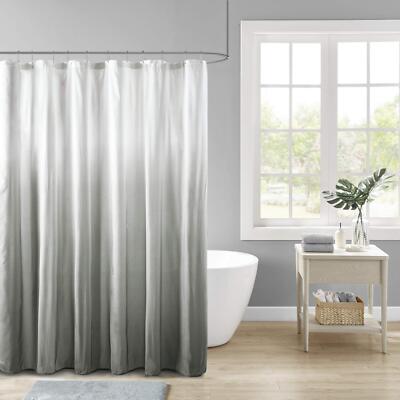 Ara Shower Curtain Seersucker Design Ombre Print Modern Bathroom Decor Machine W-image