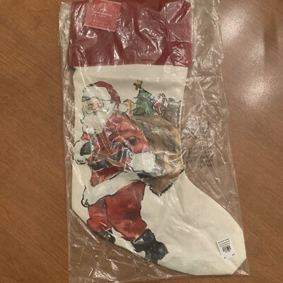 Pottery Barn Vintage Santa Stocking -image