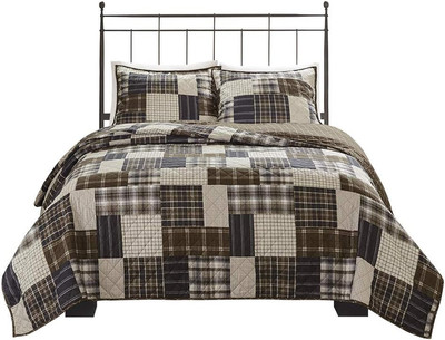 Reversible Quilt Cabin Lifestyle Plaid Design - All Season, Breathable Coverlet -image