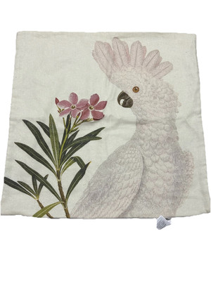 Pottery Barn Cockatoo Parrot Decorative Pillow Case Square Large 20” Zip-image