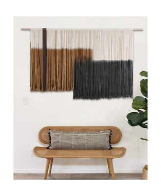 Macrame Wall Hanging Large Dip Dye Tapestry Fiber Wall Art Boho Bedroom Déc-image