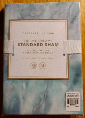 Pottery Barn Teen Blue Tie Dye Dreams Cotton Printed Standard Pillow Cover Sham-image