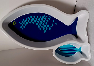 Fish shaped Chip and Dip Divided Tray Large 15