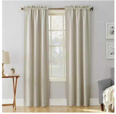 Sun Zero Kenneth Blackout Rod Pocket Curtain Panel - Pearl - Size:40x84