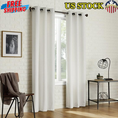 Thermal Insulated Grommet Curtain Panels 2-Pack Energy Efficient Noise Reduction-image