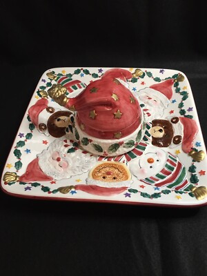 Cookie Or Chips And Dip Christmas Ceramic Platter. World Bazaar Inc-image