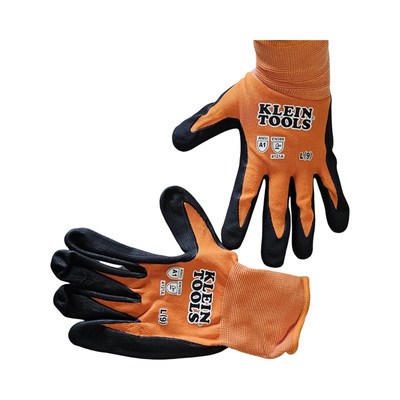 Klein Tools 605825 Cut-resistant Knit Dipped Gloves Large Pack Of 5 Pairs New-image