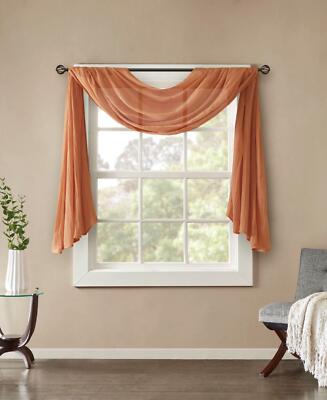 madison Park Harper Sheer Curtain For Living Room Harper Orange 144