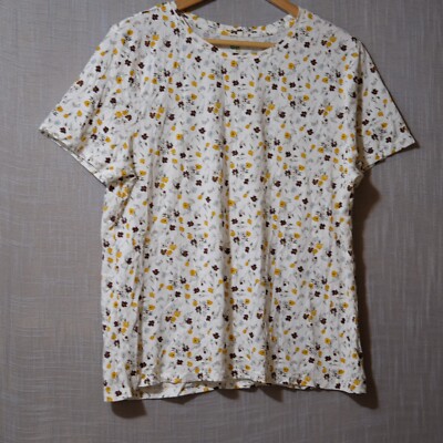 EUC Dip Short Sleeve T-Shirt Floral Cotton/Modal Women's XL #H60-15-image