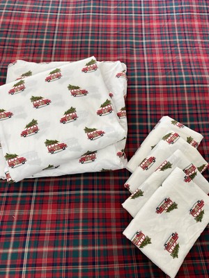 Pottery Barn Lynbrook Plaid QUEEN DUVET Cover, 6 pc Christmas Woody Q Sheet Set-image