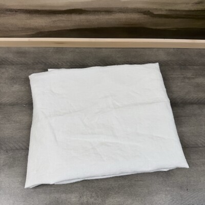 Pottery Barn Belgian Flax Linen King Pillow Sham (1) White Read Washed-image