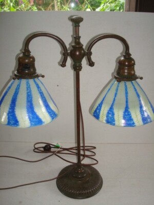 TIFFANY STUDIOS TELESCOPING DOUBLE ARM LAMP-image