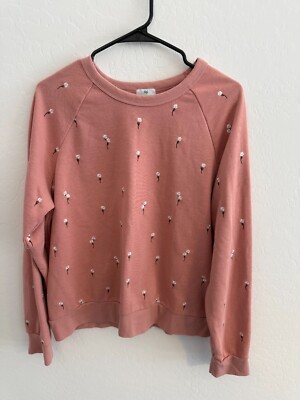 Womens Floral Embroidered Crewneck-image