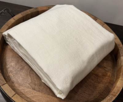 Pottery Barn IVORY Poletop Belgian Flax Linen Curtain Panel 50x 96 (Mult avail)-image