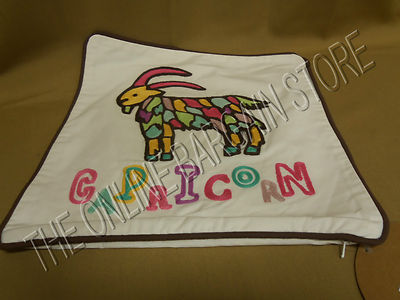 Pottery Barn Teen Astrology Organic Bed Pillow Cover Embroidered Capricorn 12