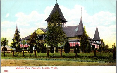 Madison Park Pavilion, Seattle, Washington Postcard (1910s)-image