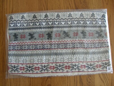 Pottery Barn Disney Mickey Mouse Fair Isle Lumbar Pillow Cover, Sherpa back- New-image