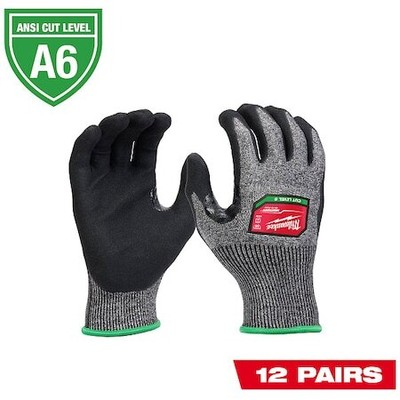 Milwaukee Tool 48-73-7002B Cut Protection Dipped Gloves, A6 Cut Level, 18 Ga,-image