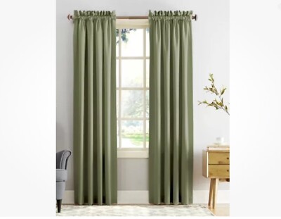 Sun Zero Energy Efficient Room Darkening Curtain Panels (2)- Brand New!-image