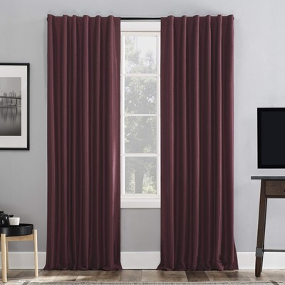 Greyson Faux Dupioni Silk Thermal Extreme Total Blackout Back Tab Curtain Pan...-image