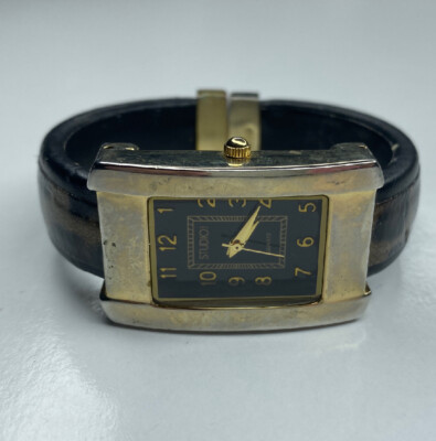 E Studio Time Quartz tank stainless Japan STD936T Gold Tone Untested-image