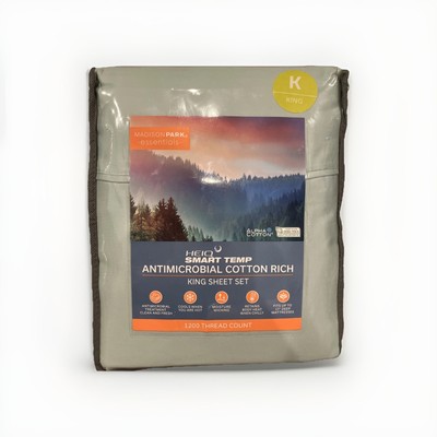 Madison Park Smart Temp Antimicrobial Cotton Rich King Sheet Set 1200 Thread Ct.-image